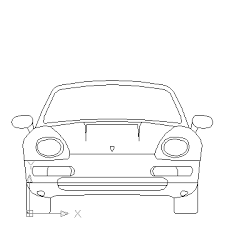 Porsche 1 Front View Block In Vehicles Cars Autocad Free Drawing 29 In Front View Car Drawings Car Front Porsche 911 Turbo