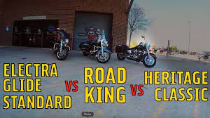 The harley davidson road king is one of the most popular traditional touring bikes in the malaysian market. Electra Glide Vs Road King Vs Heritage Youtube