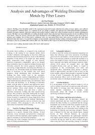 Pdf Analysis And Advantages Of Welding Dissimilar Metals By Fiber Lasers