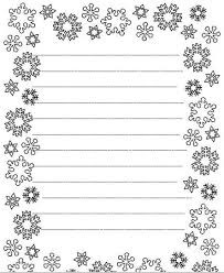 Snowflake Writing Paper Older Student Winter B W Writing Paper Christmas Writing Paper Winter Writing Paper Christmas Writing