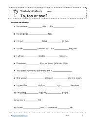 Common core to, too, two worksheet.pdf to download the document. To Too Or Two Worksheets Worksheets