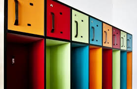 School Lockers Featuring Three Colours In Formica Sunflower Formica Memphis Red And Formica Bud School Lockers Locker Storage Hot Spot