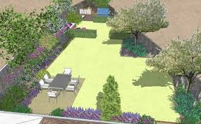 The Awkward Shape Of This Sloping Corner Plot And Several Neglected Overgrown Fruit Trees Meant The New Ow Garden Design Layout Garden Layout Garden Design