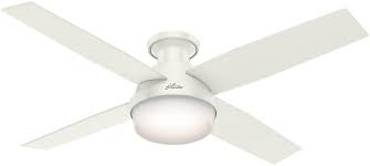 These fans are designed for installation where overhead room is limited, typically ceilings less than 9 feet high. Hunter Fan Company 59242 52 Dempsey Low Profile Ceiling
