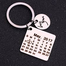 Personalized Custom Jewelry Calendar Keychain Stainless Steel Do Not Fade Engrave Special Date Birthd Calendar Keychain Anniversary Gifts Personalised Calendar