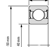 Deep Groove Ball Bearing 6708 / 61708 2RS 40x50x6 mm