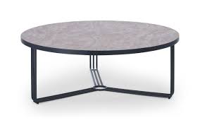 With a stained top, solid edges, and a black steel base, let this coffee table catch the eye of any wandering guest. Large Circular Coffee Table Dark Stone Top Black Frame