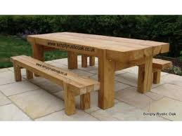 11 Rustic Garden Table And Bench Bench Garden Rustic Table In 2020 Wooden Garden Table Garden Table Oak Garden Furniture