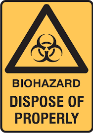 2) place the properly sealed red sharps container(s) back into the plastic bag that is inside the brown inner box. Biohazard Dispose Of Properly