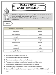 Kebalikan dari kata kerja transitif, kata kerja intransitif adalah kata kerja yang tidak membutuhkan kata benda sebagai objek. Lembaran Kata Kerja Aktif Bahasa Motivasi Media Sosial Facebook