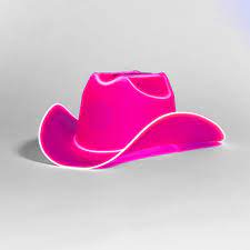 Neon Cowboys Lightuptheparty Illuminated Western Wear For Party Goers World Wide Neon Cowboy Hats Drin Pink Cowboy Hat Cowboy Hats Cowgirl Halloween Costume
