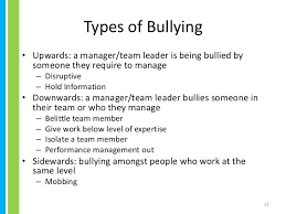 Types Of Bullyingupwards A Manager Team Leader Is Being Bullied By Someone They Require To Managedisruptive Workplace Bullying Bullying Bullying Prevention