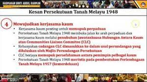 Mewujudkan keharmonian di dalam dewan kuliah yang merangkumi berbilang kaum. Ting 4 Bab 5 5 4 Kesan Penubuhan Persekutuan Tanah Melayu 1948 Youtube