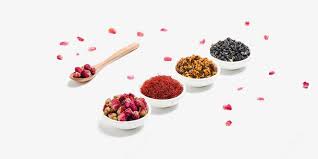 美颜花茶高清素材木勺玫瑰花瓣藏红花食物 red peppercorn food peppercorn