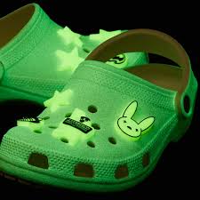 The shoe manufacturing company has teamed up with the puerto rican. Bad Bunny S Glow In The Dark Crocs Collaboration Popsugar Fashion