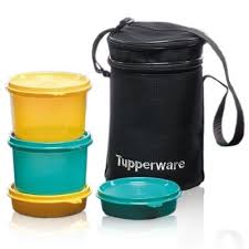 Tupperware classic slim lunch box is extra slim to fit into any sizes of bags easily. Blue Yellow Tupperware Executive Lunch Box Set Rs 900 Set Id 20546680848