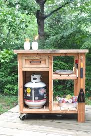 15 doable designs for a diy patio table. Rolling Grill Side Cart With Storage Houseful Of Handmade