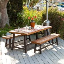 Rustic Industrial Design Indoor Wood Picnic Table Set Outdoor Picnic Tables Patio Dining Set 3 Piece Dining Set
