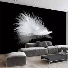 Make a statement with black dining tables. Photo Wallpaper Modern Simple Black And White Feather Murals Living Room Dining Room Creative Art Wall Painting Papel De Parede Wallpapers Aliexpress