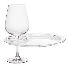 Round Appetizer Plates With Wine Glass Holder Wine Glass Holder Stemware Holder Party Plates