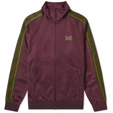 Needles Poly Smooth Track Jacket Maroon End
