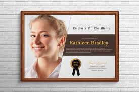 Implementing a monthly employee recognition program can have a powerful effect on your team. Employee Of The Month Certificate Creative Photoshop Templates Creative Market