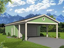 Flexible enough to be used as a pavilion or grilling. Garage Plans With Carports 2 Car Garage With Carport And Storage 062g 0185 At Www Thegarageplanshop Com