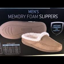Men S Sharper Image Memory Foam Slippers Size M Nwt