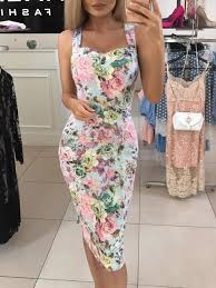 Floral Print Sweetheart Neck Bodycon Dress Summer Fashion Dresses Bodycon Dress Parties Bodycon Dress