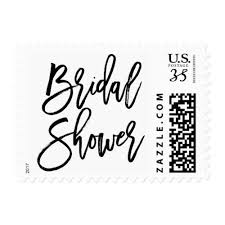 Black Rustic Hand Lettering Bridal Shower Stamp Zazzle Com Hand Lettering Bridal Shower Rustic Lettering