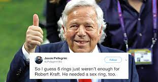 Police chief daniel kerr said kraft faces two counts of soliciting a prostitute, because he is alleged to have gone to orchids of asia twice, but would not elaborate on the specifics of the allegations against kraft. 30 Of The Funniest Twitter Reactions To Robert Kraft S Prostitution Charges