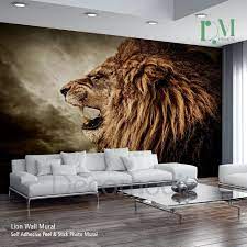 Lion Wall Mural Wild Lion E Self Adhesive Peel Wall Murals Mural Photo Mural