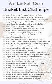 Winter Bucket List Self Care Challenge Checklist Nunziadreams Winter Bucket List Bucket List Winter Christmas Bucket