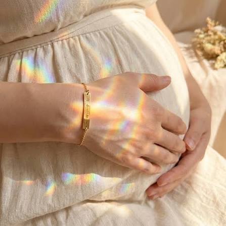 Actual Heartbeat Bracelet, Real Photo Engraved Sonogram Bracelet for New Mom