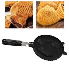 Amazon.com: Ciciglow Taiyaki Pan - Fish Shaped Pancake Maker, Double Pan,  Black, 42cm x 19.5cm: Home & Kitchen