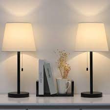 Modern Table Lamp Set Of 2 Bedside Lamps For Bedroom Living Room Nightstand Dresser Desk Coffee Table Office Bedside Table Lamps Modern Table Lamp Table Lamp Sets