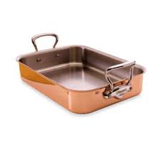 Mauviel M Heritage 15 7 X 11 8 Tri Ply Roaster With Stainless Steel Handles Copper Mauviel Steel Handle Steel