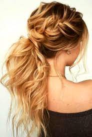 Braided Messy Ponytail Boho Prom Hairstyle Formal Hairstyles Ponytailpromhairstyles Weddinghairstyles Hair Styles Medium Hair Styles Long Hair Styles