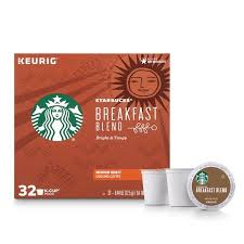 Starbucks Medium Roast K Cup Coffee Pods Breakfast Blend For Keurig Brewers 1 Box 32 Pods Walmart Com In 2020 Starbucks Breakfast Coffee Pods Breakfast Blend