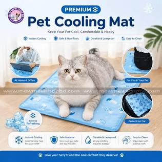 Gel mats absorb your dog's body heat to lower their temperature. (Source: mewmewshopbd.com), AI generated