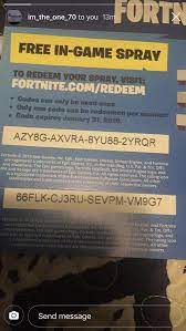 We share free game key codes on steam, epic games store, humblebundle, playstation etc. Fortnite News On Twitter X6 Boogie Spray Codes Redeem Via Https T Co Dyft7qasny If You Managed To Get One Tweet Me Fortnite