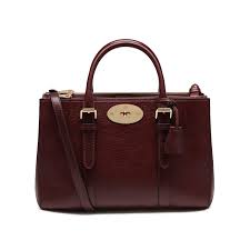 Small Bayswater Double Zip Tote In Oxblood Coloured Natural Leather Women Mulberry Mulberry Handbags Stylish Laptop Bag Laptop Bag For Women