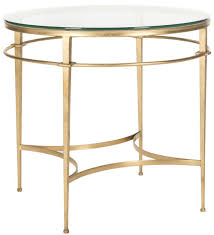 Carlin Glass Top End Table Side Table Round Side Table Furniture