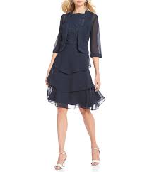 Shop For Le Bos Embroidered Glitter Tiered 2 Piece Jacket Dress At Dillards Com Visit Dillards Formal Dresses Outfits Dillards Dress Metallic Cocktail Dresses