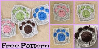 May 10, 2010 / by craft passion. Paw Print Granny Squares Free Crochet Pattern Diy 4 Ever