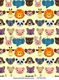 Seamless Animal Face Pattern Animal Faces Animals Face Images