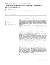 How to write a college student cover letter (with template and examples). Pdf The Academic Writing Experiences Of A Group Of Student Nurses A Phenomenological Study
