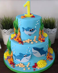 Boy S 1st Birthday Baby Shark Cake No Photo Description Available Shark Themed Birthday Party Baby Boy 1st Birthday Party Shark Theme Birthday