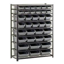Black And Yellow Storage Bins Lowes Shop Edsal 57 In H X 44 In W X 16 In D 8 Tier Steel Freestanding Shelving Unit At Lowes C Storage Shelf With Bins Industrial Storage Racks Plastic Storage Bins