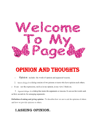 Materi dialogue expression of asking and. Contoh Soal Opinion And Thought